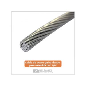 Cable de acero galvanizado para retenida cal 38