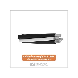 Cable de energía XLP URD aluminio cuádruplex.